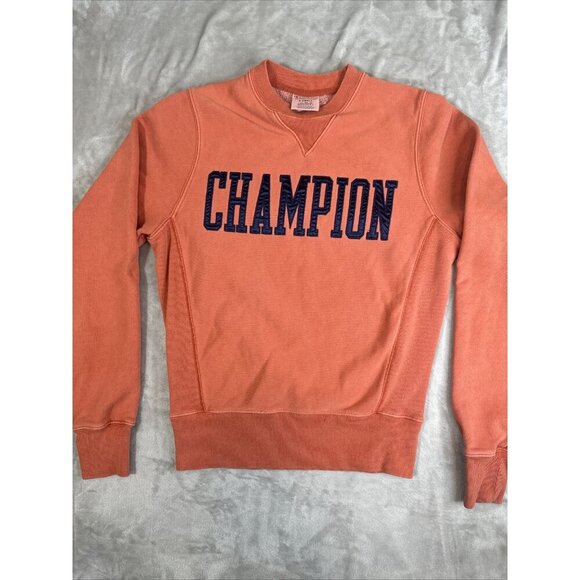 Women’s Vintage Reverse Weave Champion Sweater Orange Size X-small - Picture 8 of 12